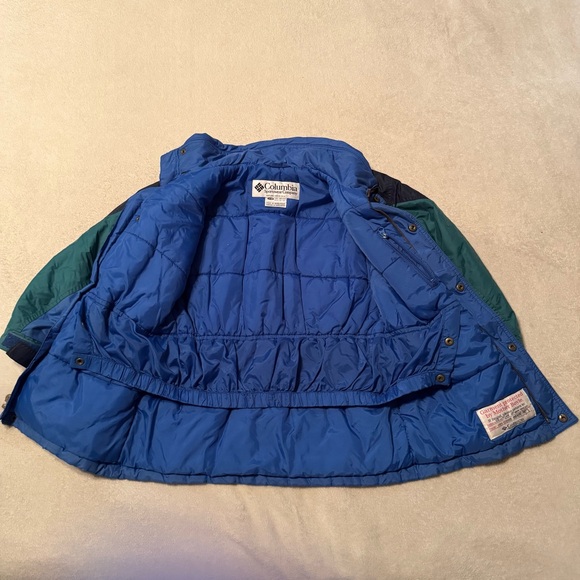 Vintage Columbia Williwaw Kids Girl’s Blue and Green Colorblock Jacket - Picture 2 of 16